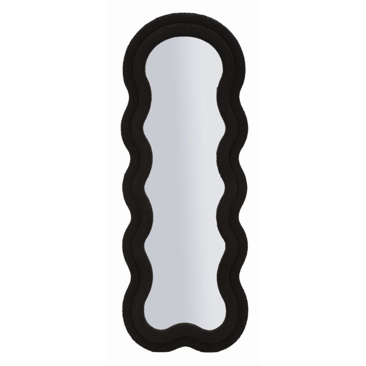 Specchio con Cornice Onda 3, Nero, MDF, 60x4x160 cm, Seven Design