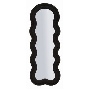 Specchio con Cornice Onda 3, Nero, MDF, 60x4x160 cm, Seven Design