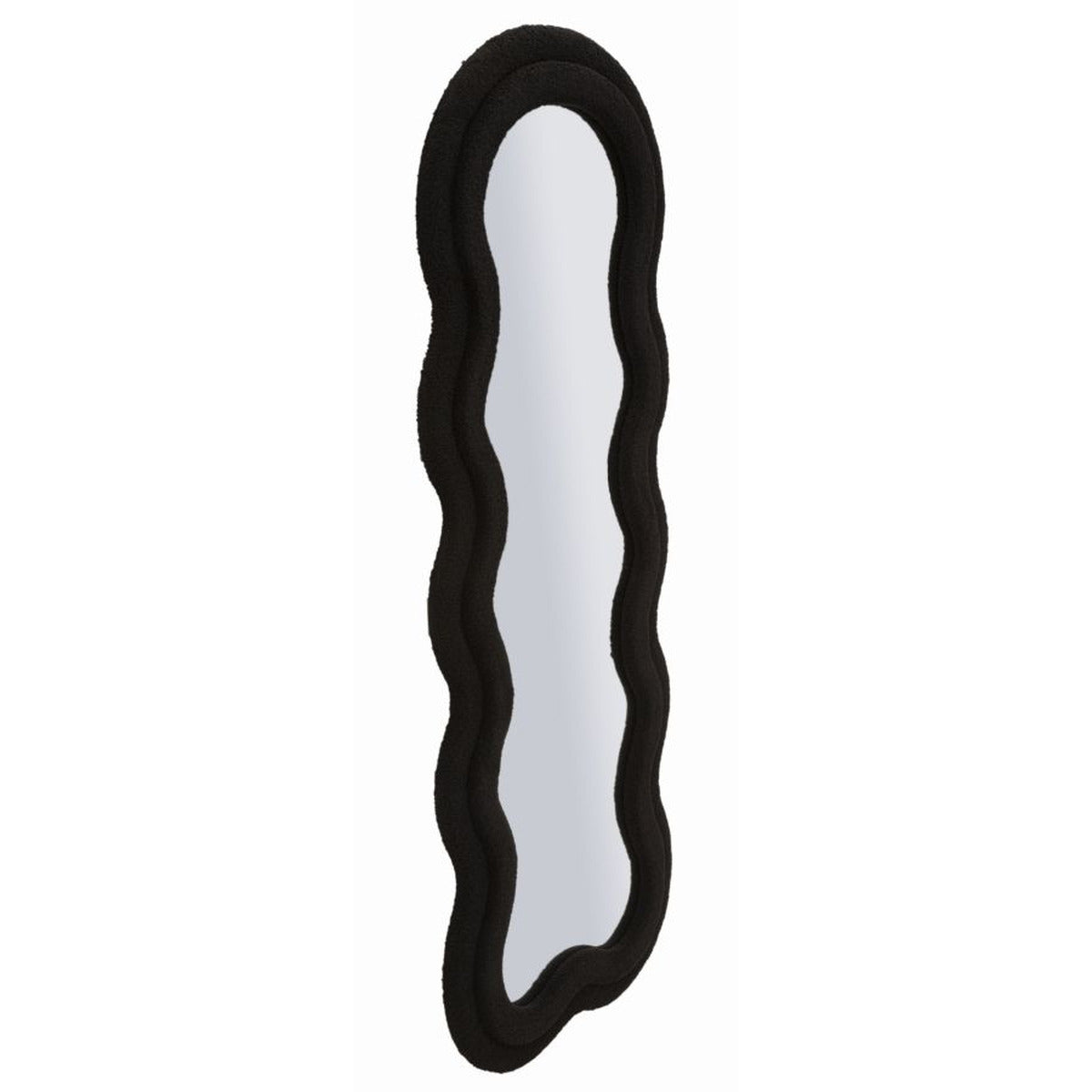 Specchio con Cornice Onda 3, Nero, MDF, 60x4x160 cm, Seven Design