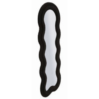 Specchio con Cornice Onda 3, Nero, MDF, 60x4x160 cm, Seven Design