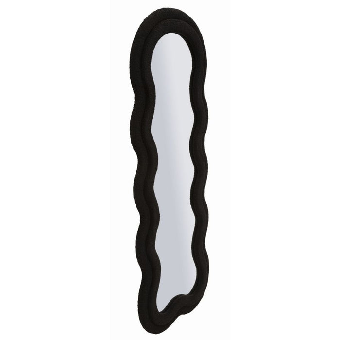 Specchio con Cornice Onda 3, Nero, MDF, 60x4x160 cm, Seven Design