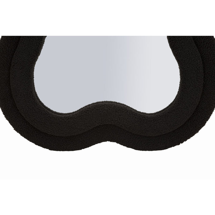 Specchio con Cornice Onda 3, Nero, MDF, 60x4x160 cm, Seven Design