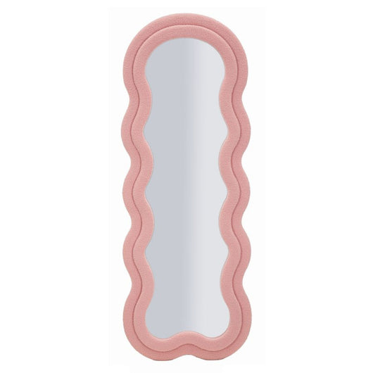 Specchio con Cornice Onda 4, Rosa, MDF, 60x4x160 cm, Seven Design