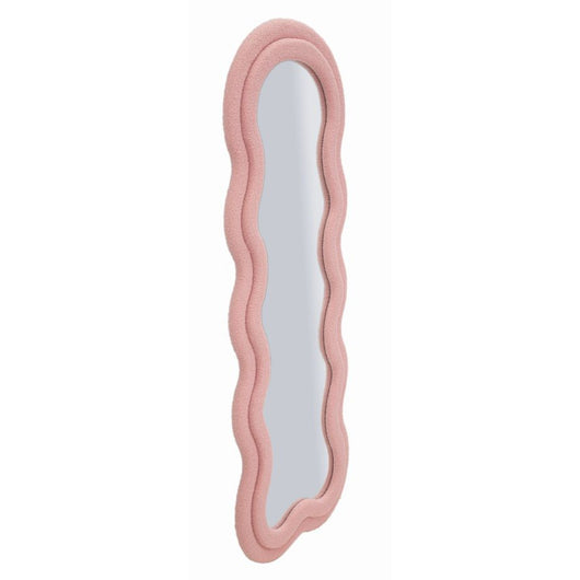 Specchio con Cornice Onda 4, Rosa, MDF, 60x4x160 cm, Seven Design