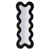 Specchio con Cornice Onda 5, Nero, MDF, 58x4x160 cm, Seven Design