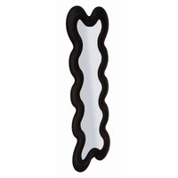 Specchio con Cornice Onda 5, Nero, MDF, 58x4x160 cm, Seven Design