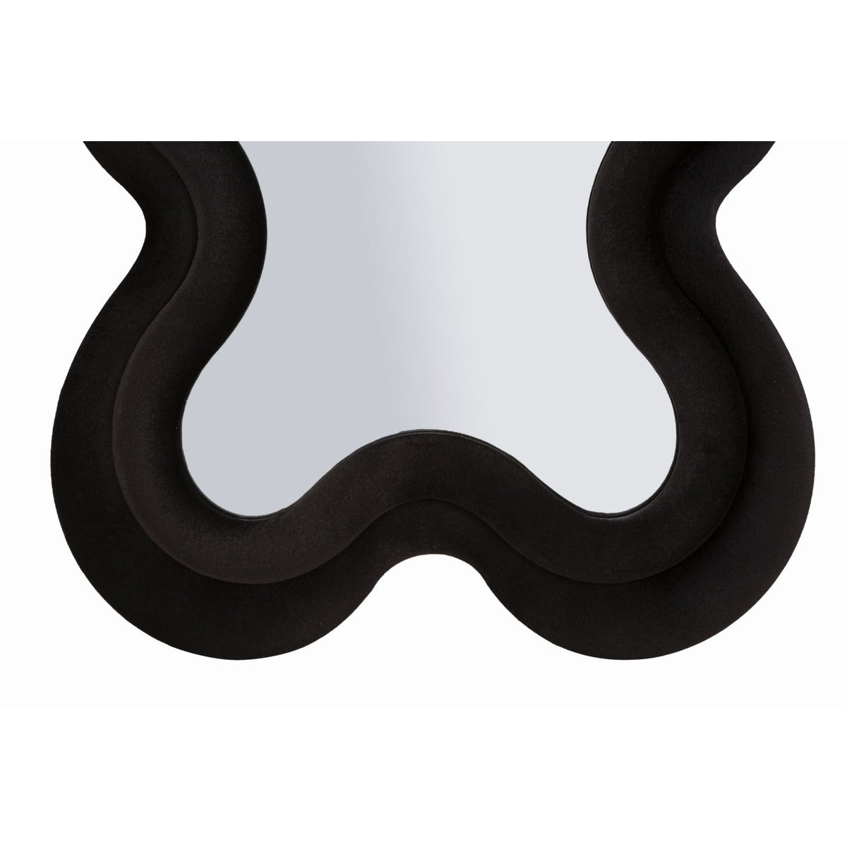 Specchio con Cornice Onda 5, Nero, MDF, 58x4x160 cm, Seven Design