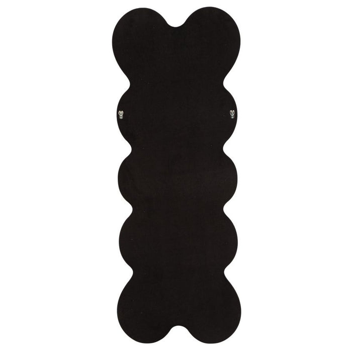 Specchio con Cornice Onda 5, Nero, MDF, 58x4x160 cm, Seven Design