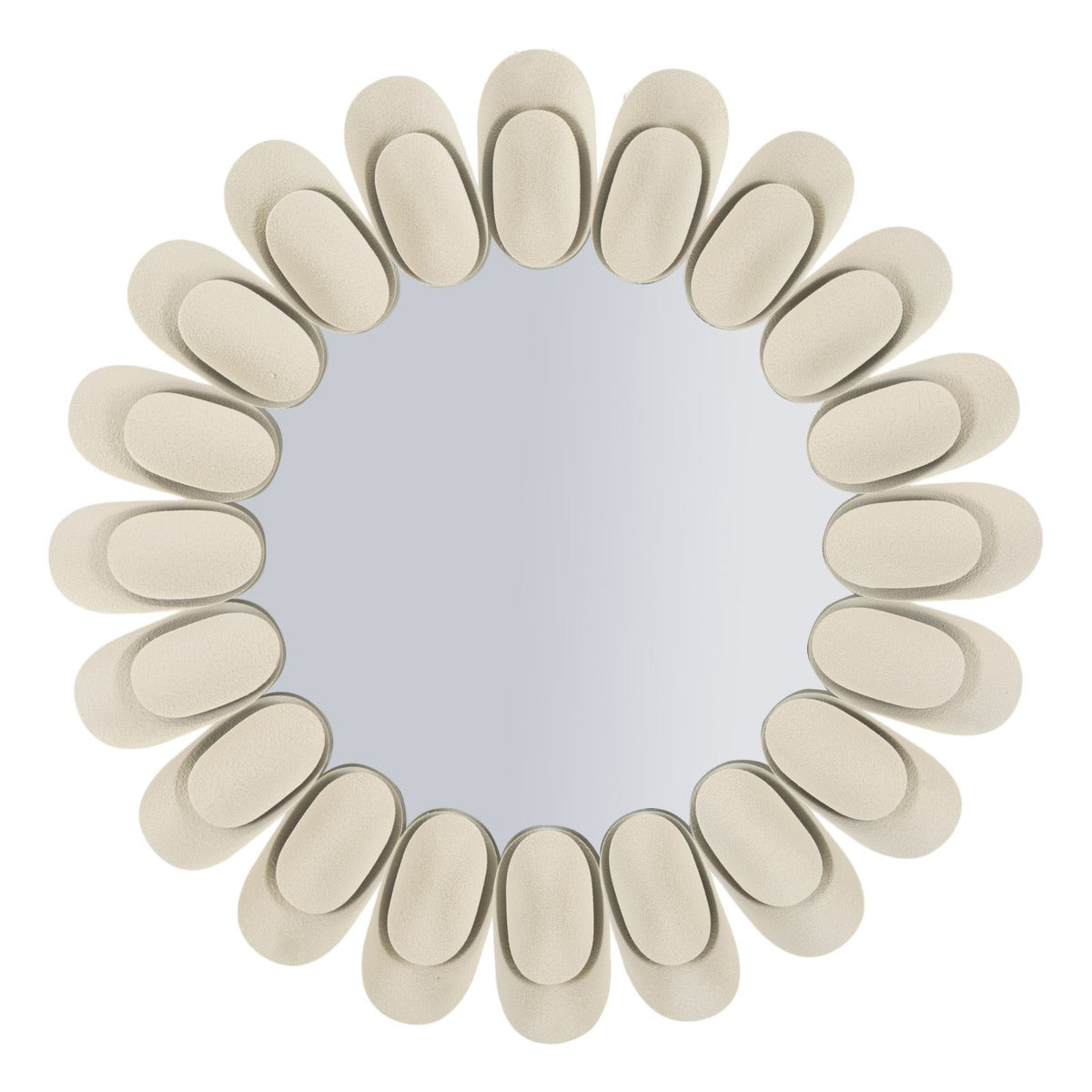 Specchio con Cornice MF781, Beige, Metallo, 85x85x6 cm, Seven Design