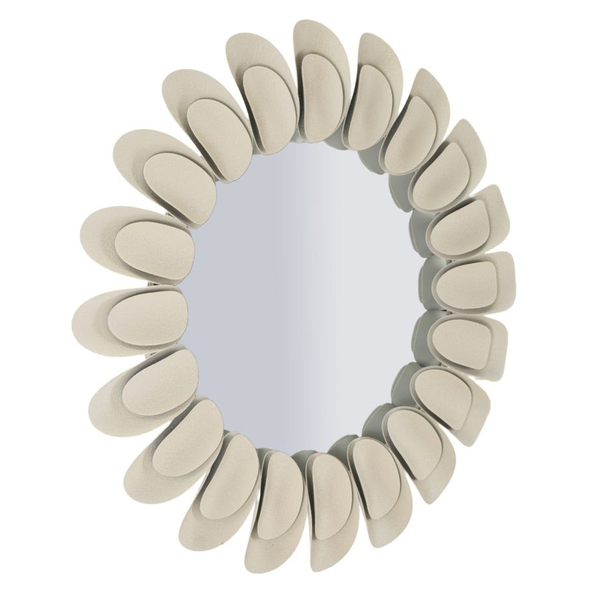 Specchio con Cornice MF781, Beige, Metallo, 85x85x6 cm, Seven Design