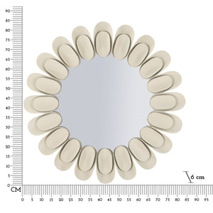 Specchio con Cornice MF781, Beige, Metallo, 85x85x6 cm, Seven Design