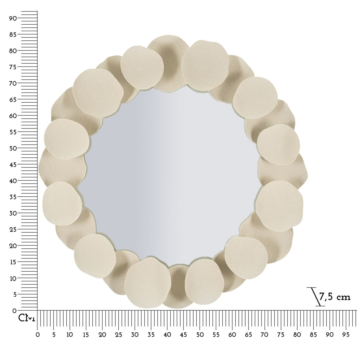 Specchio con Cornice MF780, Beige, Metallo, 85x7,5x85 cm, Seven Design