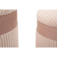 Set di 3 Pouf MF769, Rosa, MDF, 40,5x40,5x49,5 cm, Seven Design