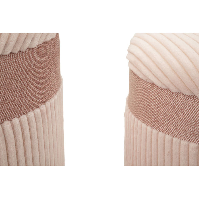 Set di 3 Pouf MF769, Rosa, MDF, 40,5x40,5x49,5 cm, Seven Design