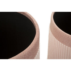 Set di 3 Pouf MF769, Rosa, MDF, 40,5x40,5x49,5 cm, Seven Design