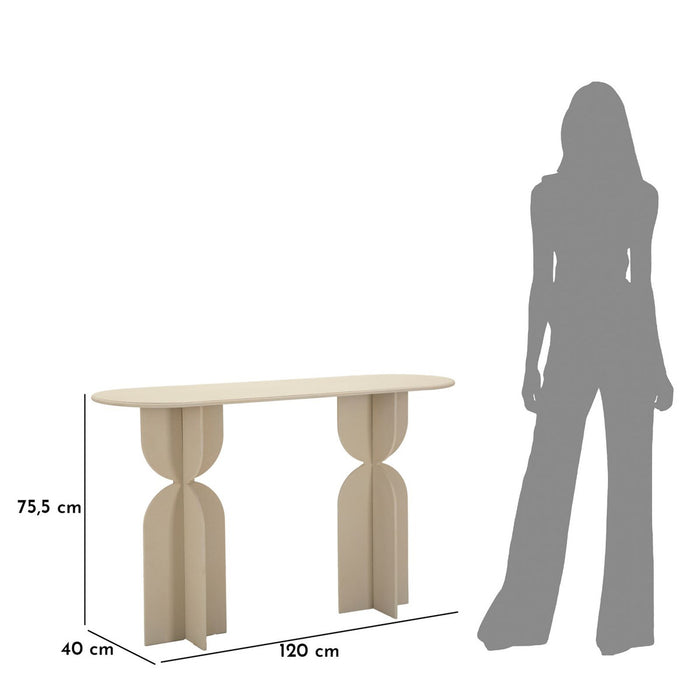 Tavolo Consolle MF759, Beige, Metallo, 120x40x75,5 cm, Seven Design