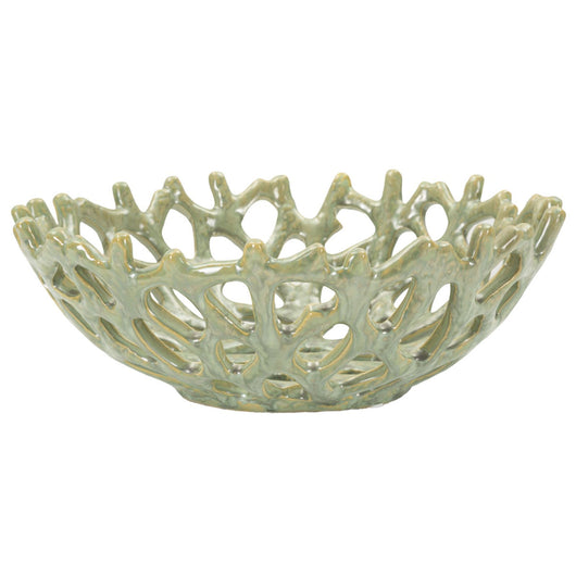 Vassoio MF858, Verde, Ceramica, 35x35x13 cm, Seven Design