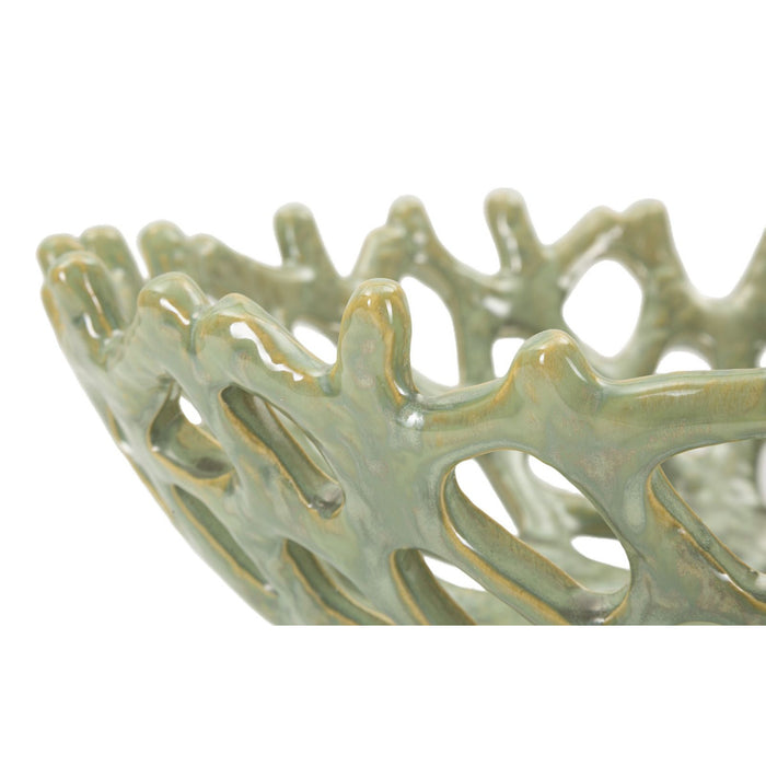 Vassoio MF858, Verde, Ceramica, 35x35x13 cm, Seven Design