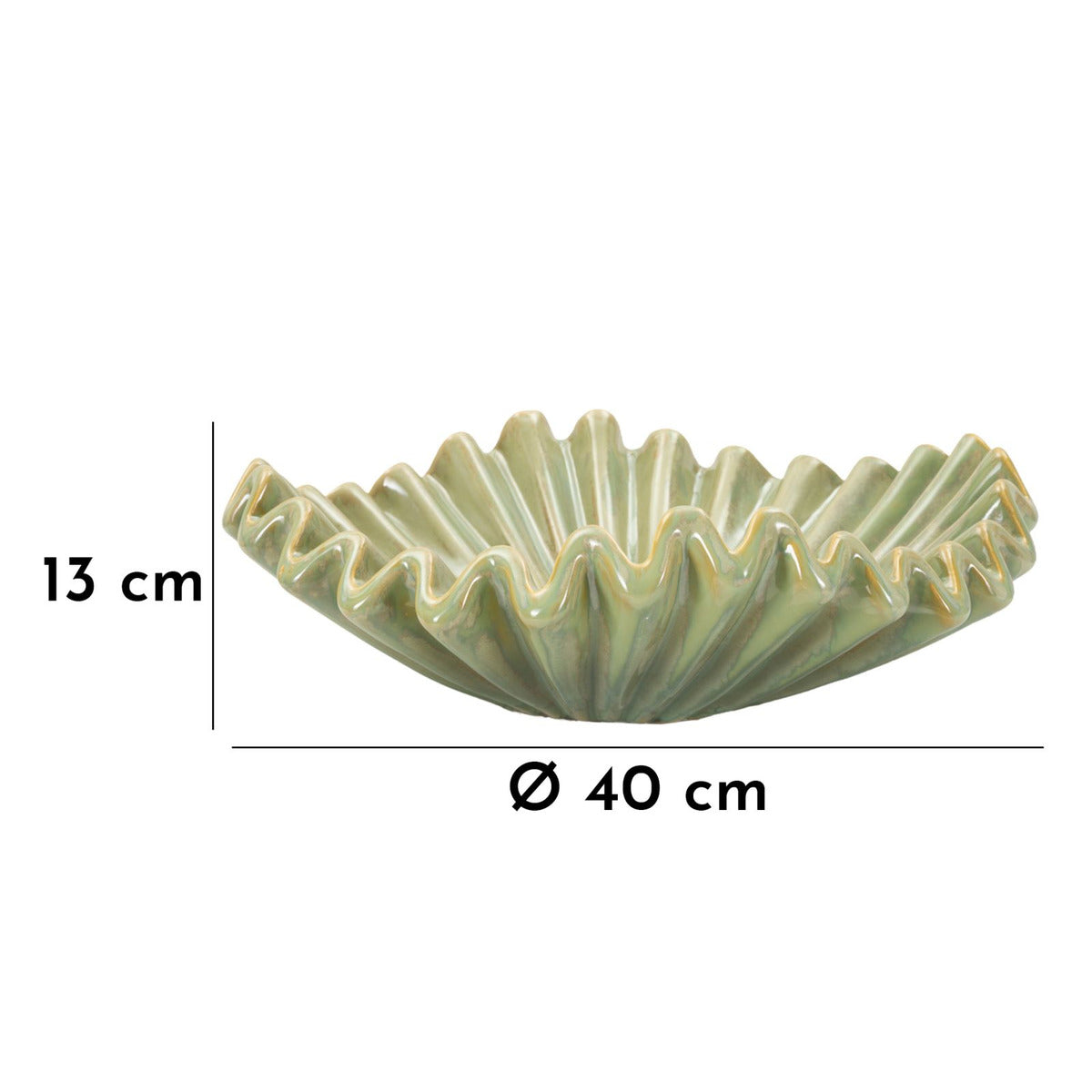 Vassoio MF855, Verde, Ceramica, 40x40x13 cm, Seven Design