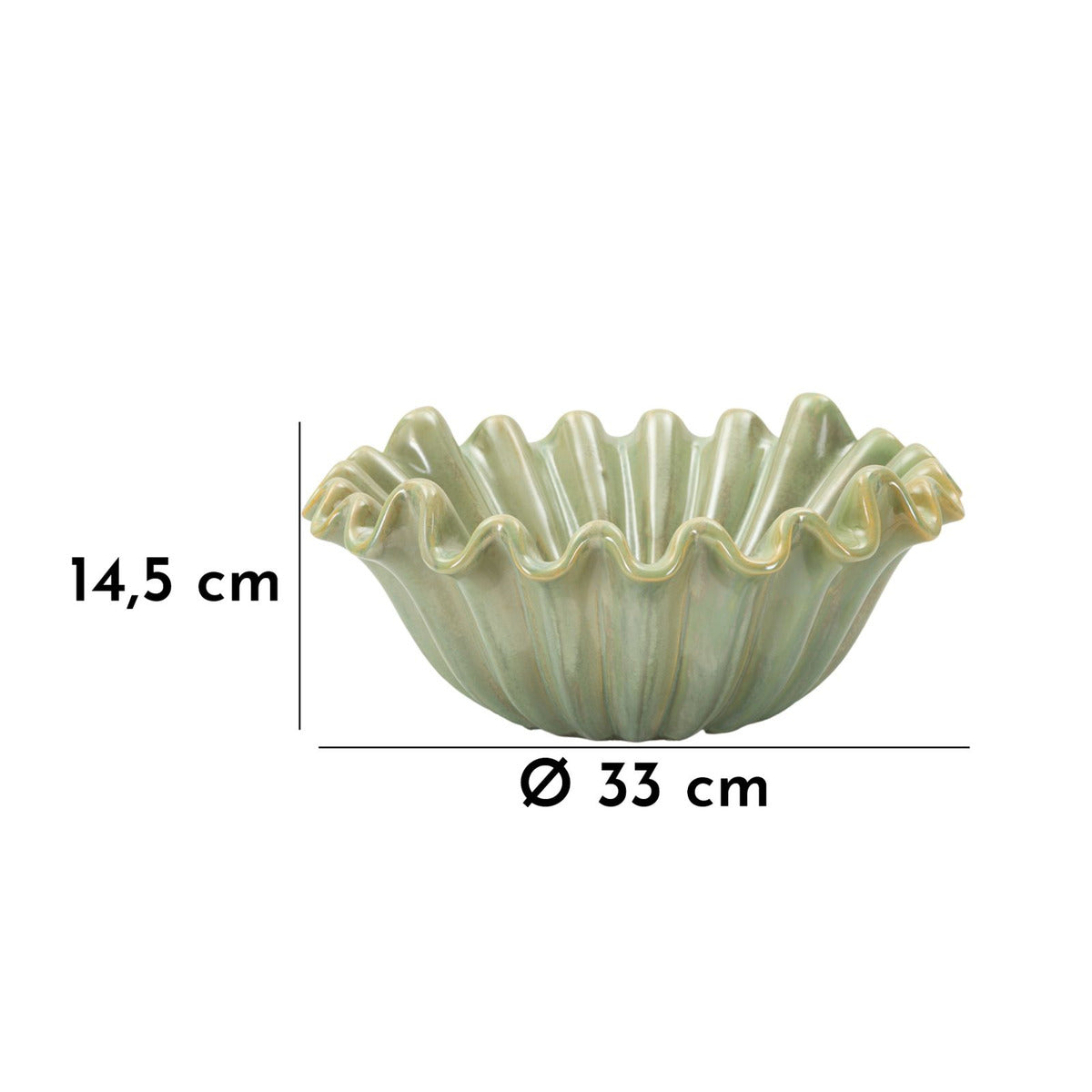 Vassoio MF856, Verde, Ceramica, 33x33x14,5 cm, Seven Design