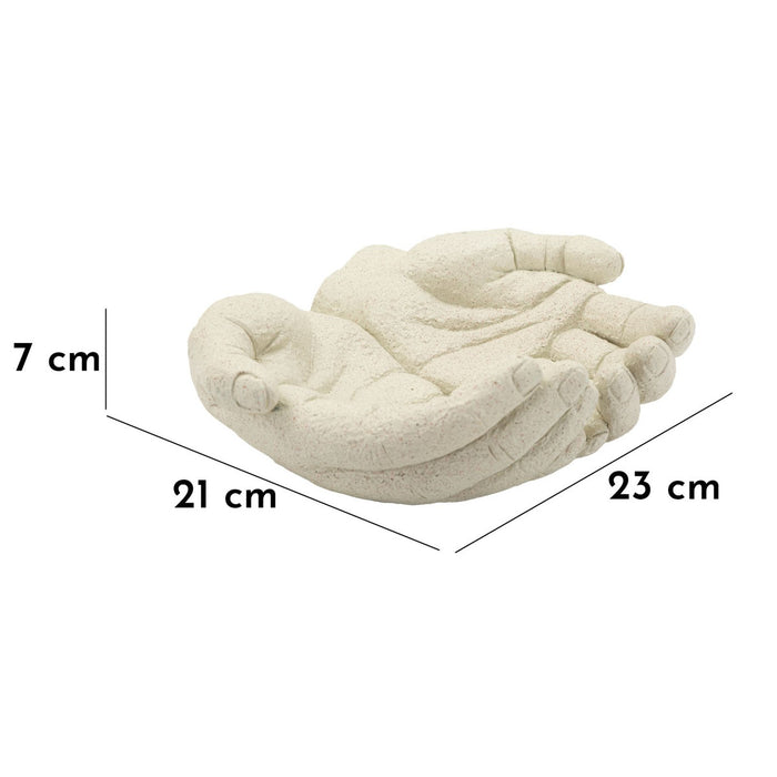 Vassoio Mani, Beige, Poliresina, 22,7x20x7,3 cm, Seven Design