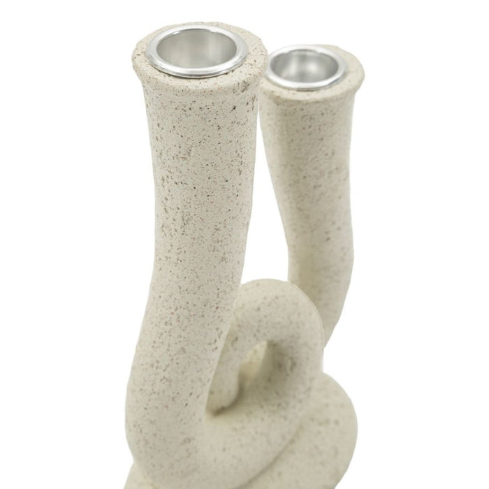 Portacandela MF746, Beige, Poliresina, 12x7x20 cm, Seven Design