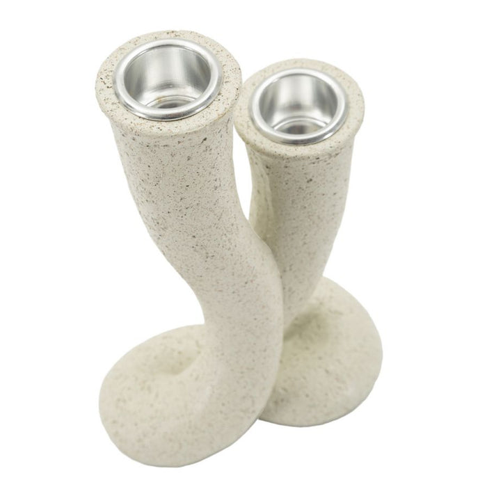 Portacandela MF750, Beige, Poliresina, 10x6,5x17,5 cm, Seven Design