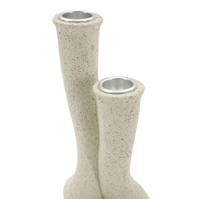Portacandela MF750, Beige, Poliresina, 10x6,5x17,5 cm, Seven Design