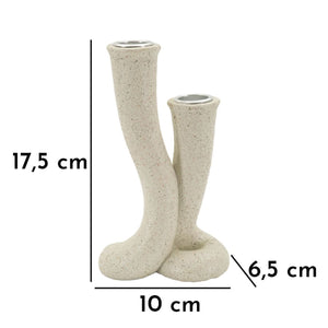 Portacandela MF750, Beige, Poliresina, 10x6,5x17,5 cm, Seven Design