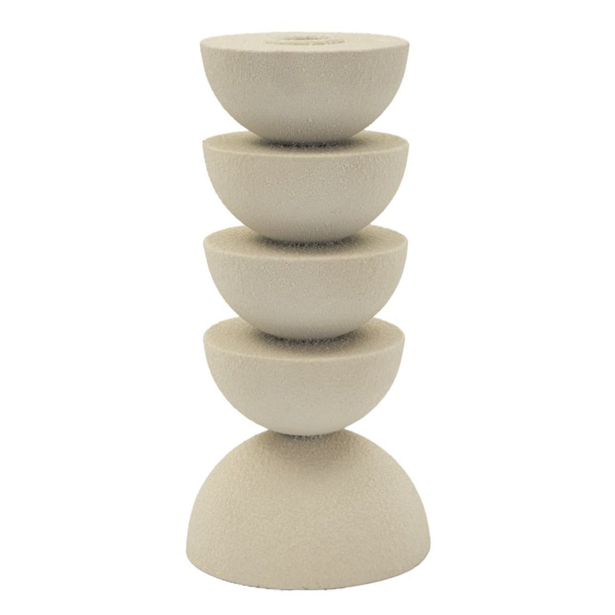 Portacandela MF740, Beige, Metallo, 10x10x21 cm, Seven Design