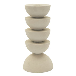 Portacandela MF740, Beige, Metallo, 10x10x21 cm, Seven Design