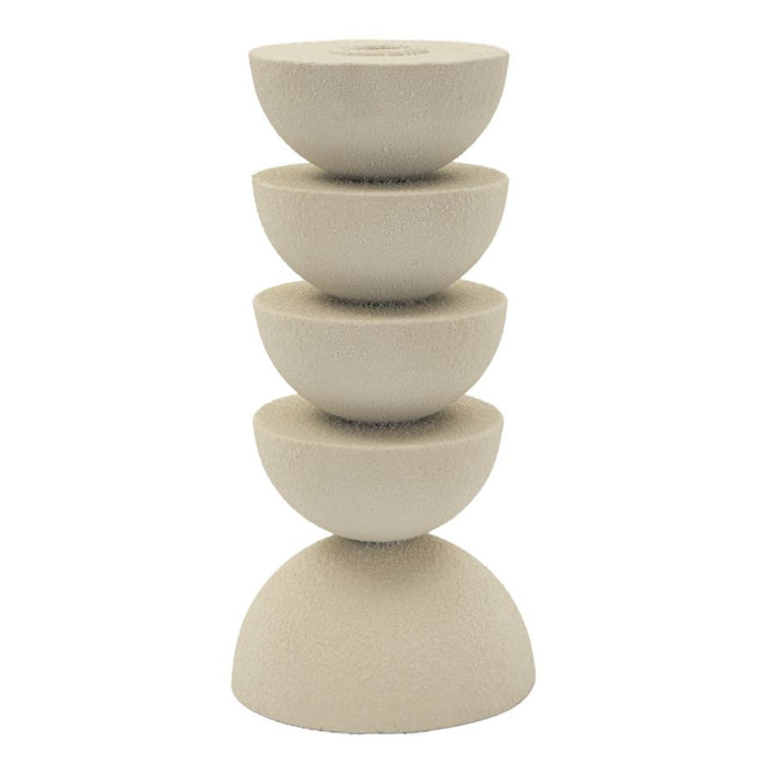 Portacandela MF740, Beige, Metallo, 10x10x21 cm, Seven Design