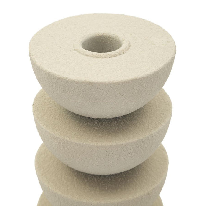 Portacandela MF740, Beige, Metallo, 10x10x21 cm, Seven Design