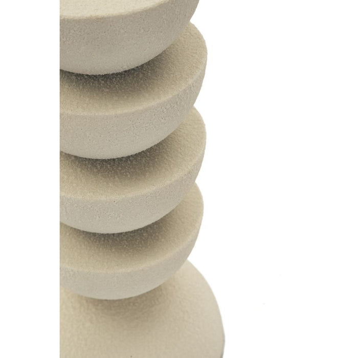 Portacandela MF740, Beige, Metallo, 10x10x21 cm, Seven Design