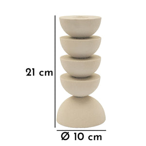 Portacandela MF740, Beige, Metallo, 10x10x21 cm, Seven Design