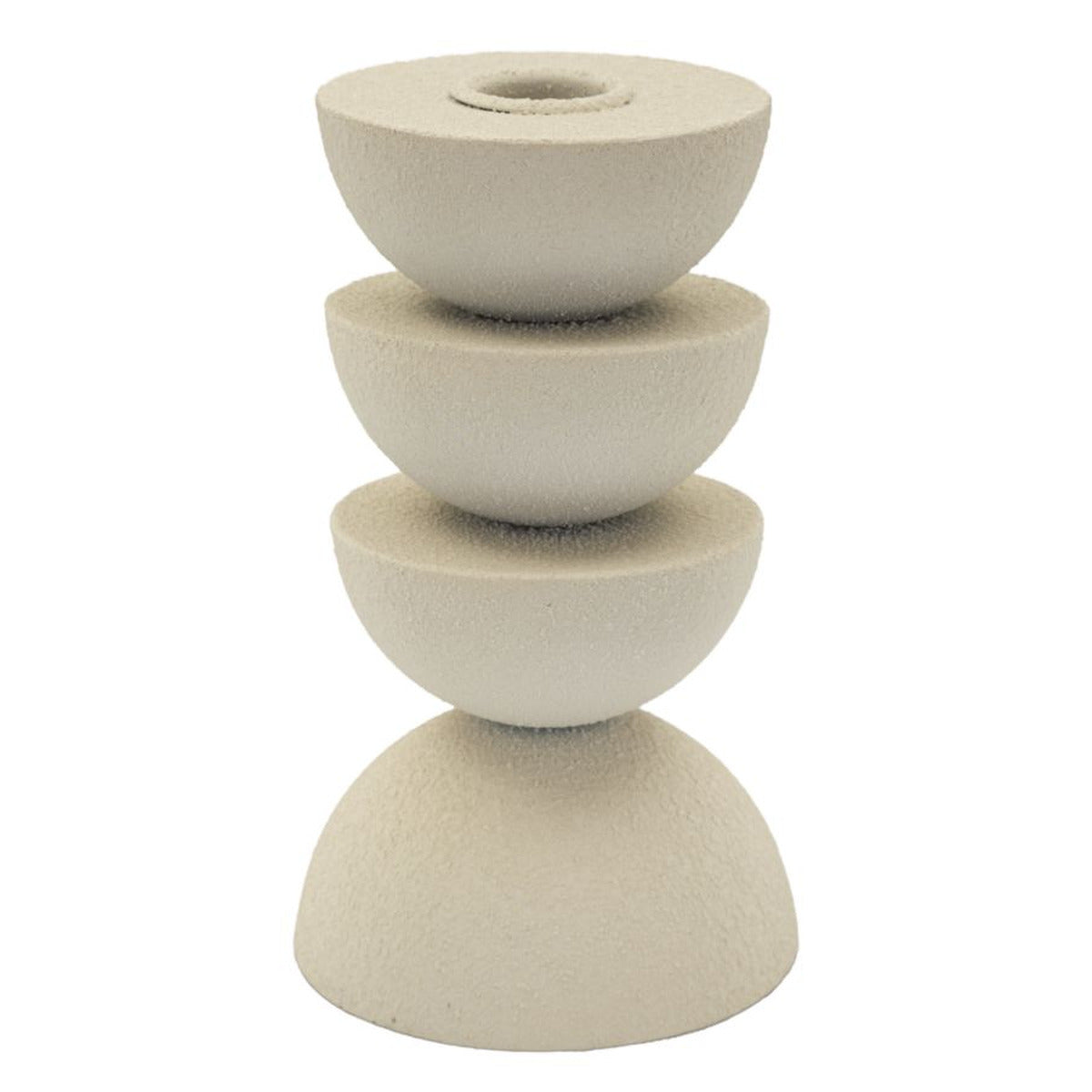 Portacandela MF742, Beige, Metallo, 9x9x15 cm, Seven Design