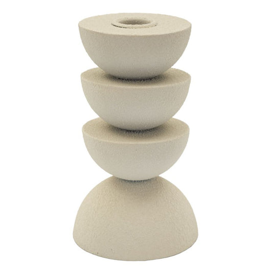 Portacandela MF742, Beige, Metallo, 9x9x15 cm, Seven Design