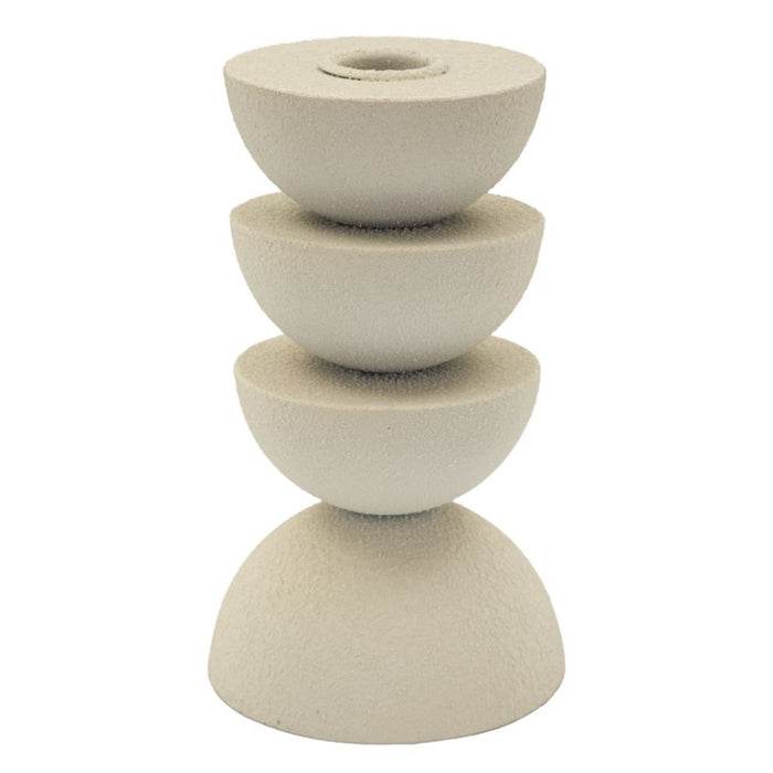 Portacandela MF742, Beige, Metallo, 9x9x15 cm, Seven Design