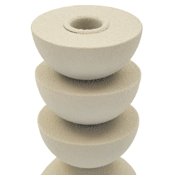 Portacandela MF742, Beige, Metallo, 9x9x15 cm, Seven Design