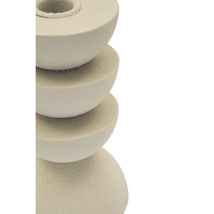 Portacandela MF742, Beige, Metallo, 9x9x15 cm, Seven Design