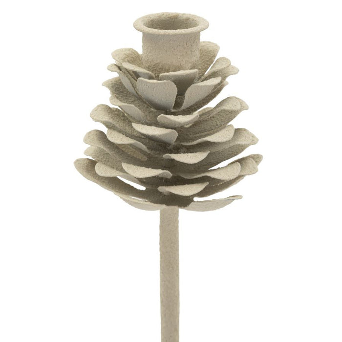 Portacandela MF741, Beige, Metallo, 11,5x11,5x33,5 cm, Seven Design