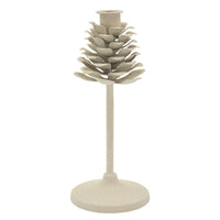 Portacandela MF745, Beige, Metallo, 9,5x9,5x22,5 cm, Seven Design