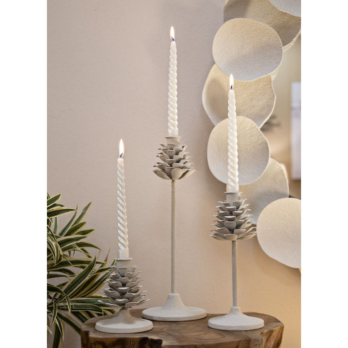 Portacandela MF745, Beige, Metallo, 9,5x9,5x22,5 cm, Seven Design