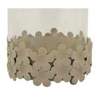 Portacandela MF744, Beige, Metallo, 14x14x21 cm, Seven Design