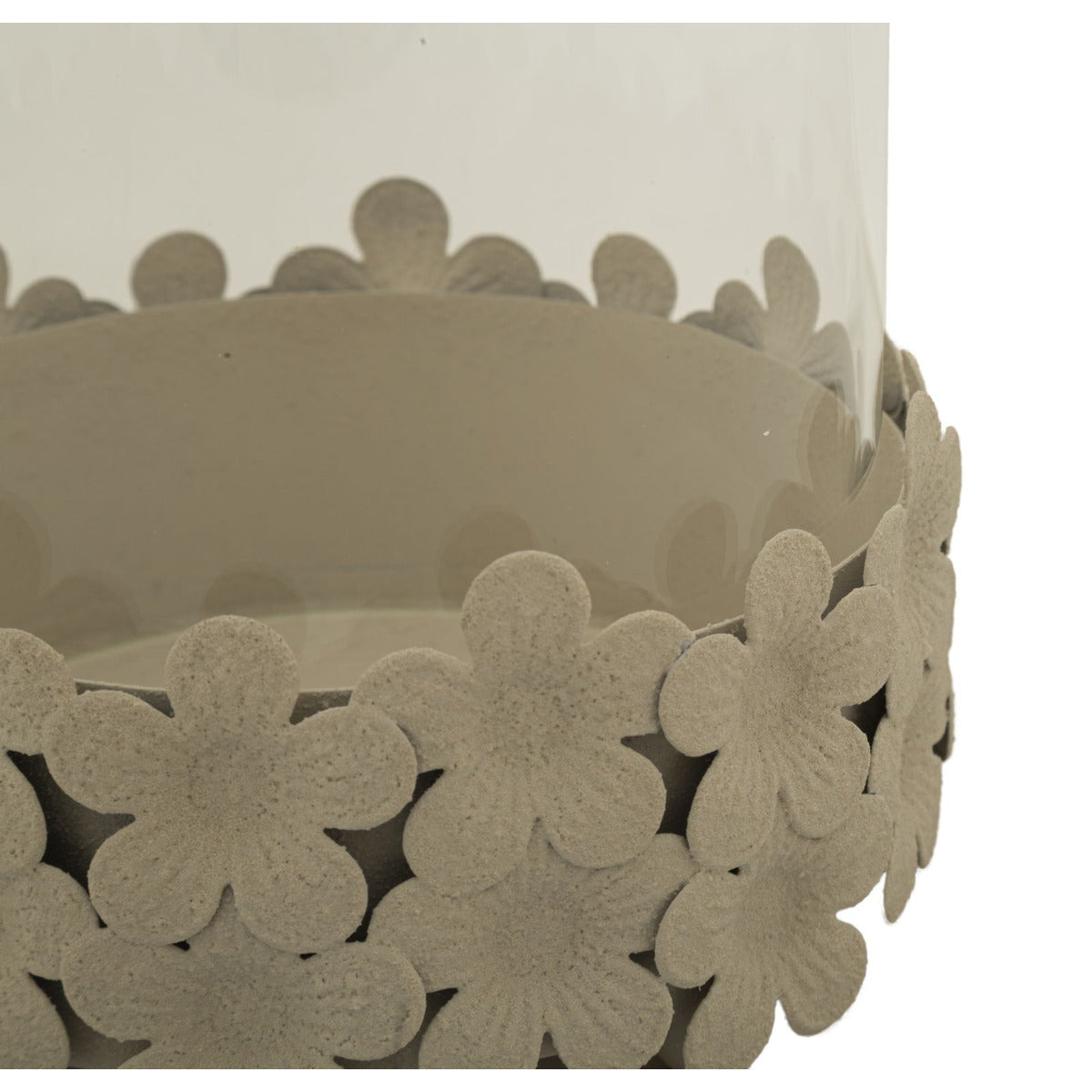 Portacandela MF744, Beige, Metallo, 14x14x21 cm, Seven Design