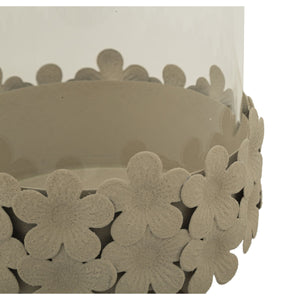 Portacandela MF744, Beige, Metallo, 14x14x21 cm, Seven Design