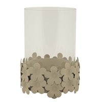 Portacandela MF749, Beige, Metallo, 12x12x16 cm, Seven Design