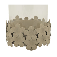 Portacandela MF749, Beige, Metallo, 12x12x16 cm, Seven Design