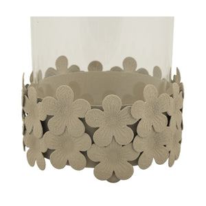 Portacandela MF749, Beige, Metallo, 12x12x16 cm, Seven Design