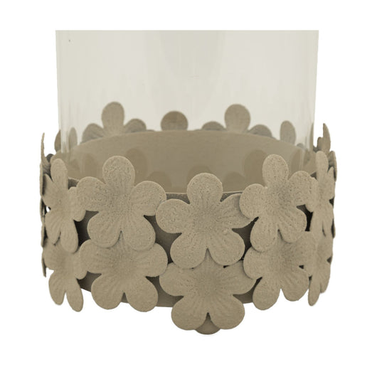 Portacandela MF749, Beige, Metallo, 12x12x16 cm, Seven Design